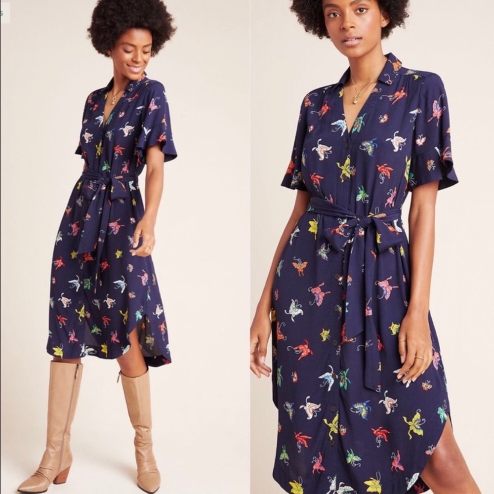 Anthropologie Flutterby Wrap Dress
